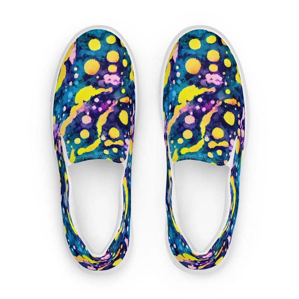 Ink Galaxy on Men's Slip-On Canvas Shoes — Front