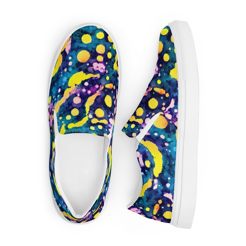 Ink Galaxy on Men's Slip-On Canvas Shoes — Front