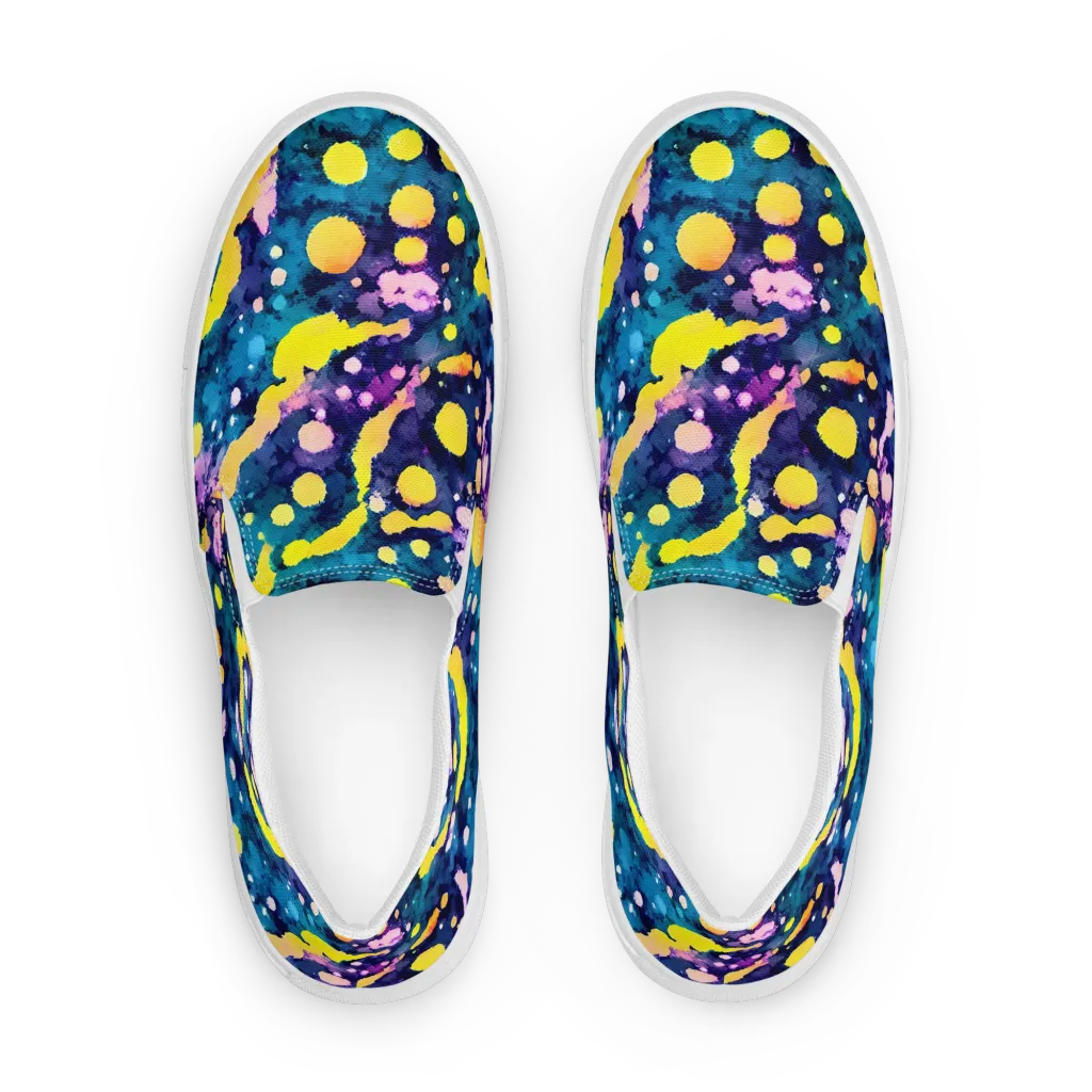 Ink Galaxy on Women's Slip-On Canvas Shoes — Front