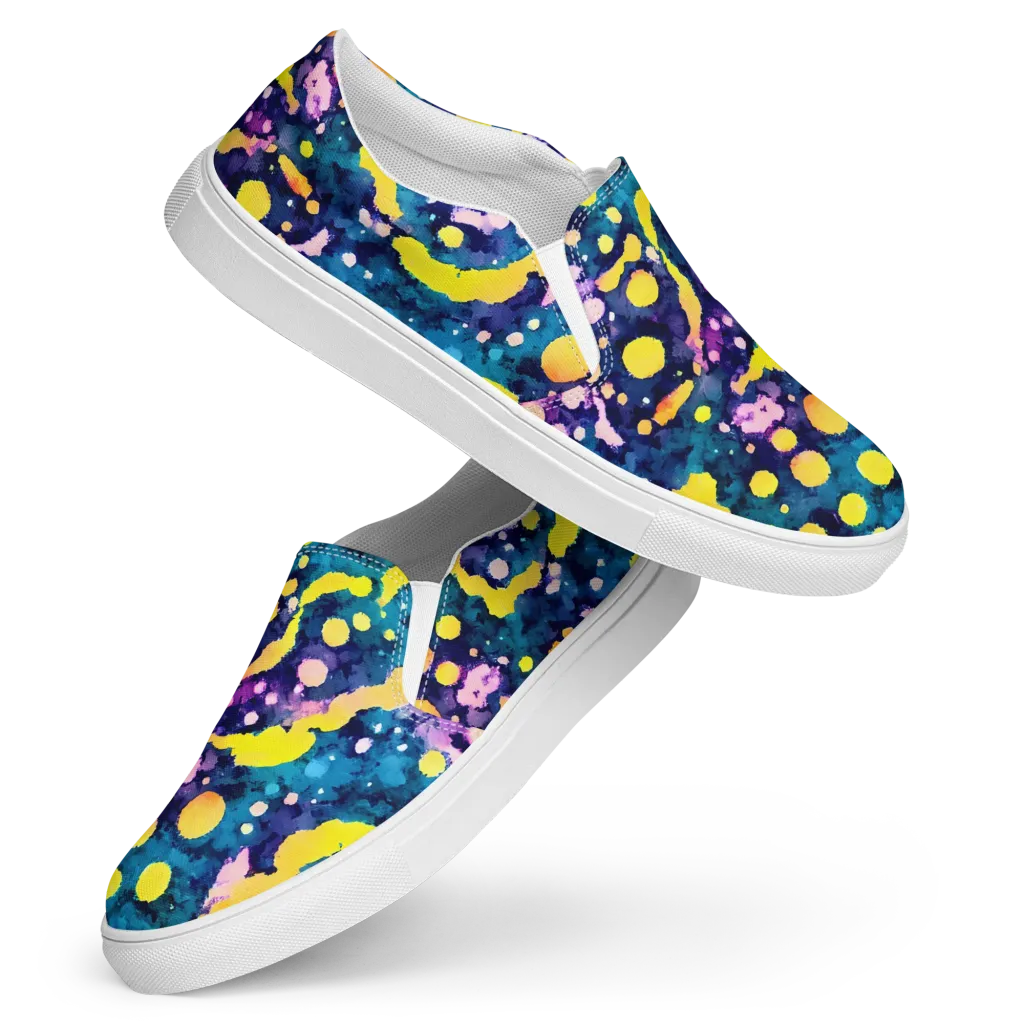 Ink Galaxy on Women's Slip-On Canvas Shoes — Front