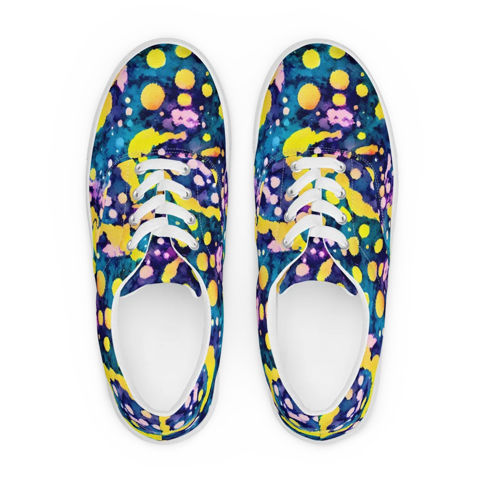 Ink Galaxy on Men's Lace-Up Canvas Shoes — Front