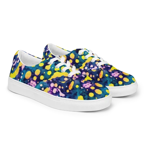 Ink Galaxy on a Men's Lace-Up Canvas Shoes
