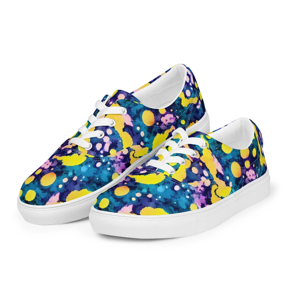 Ink Galaxy on Men's Lace-Up Canvas Shoes — Left Front