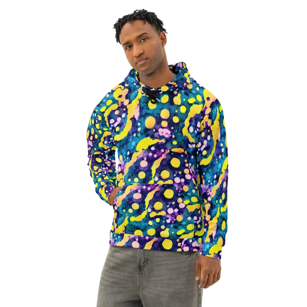Ink Galaxy on Cotton Hoodie — Left Front