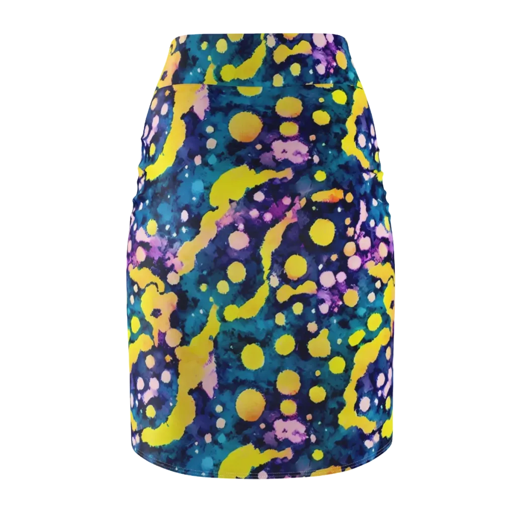 Ink Galaxy on Pencil Skirt — Back