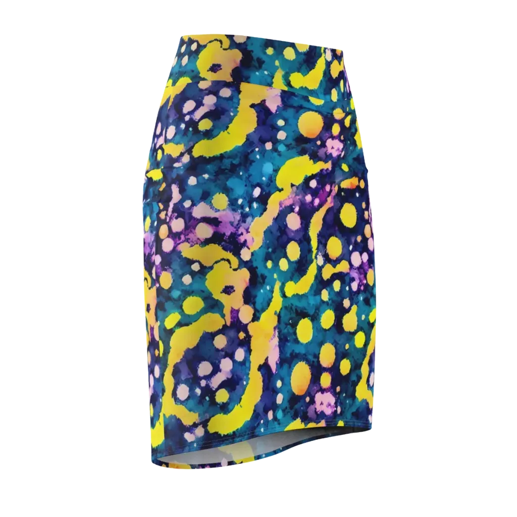 Ink Galaxy on Pencil Skirt — Front Side