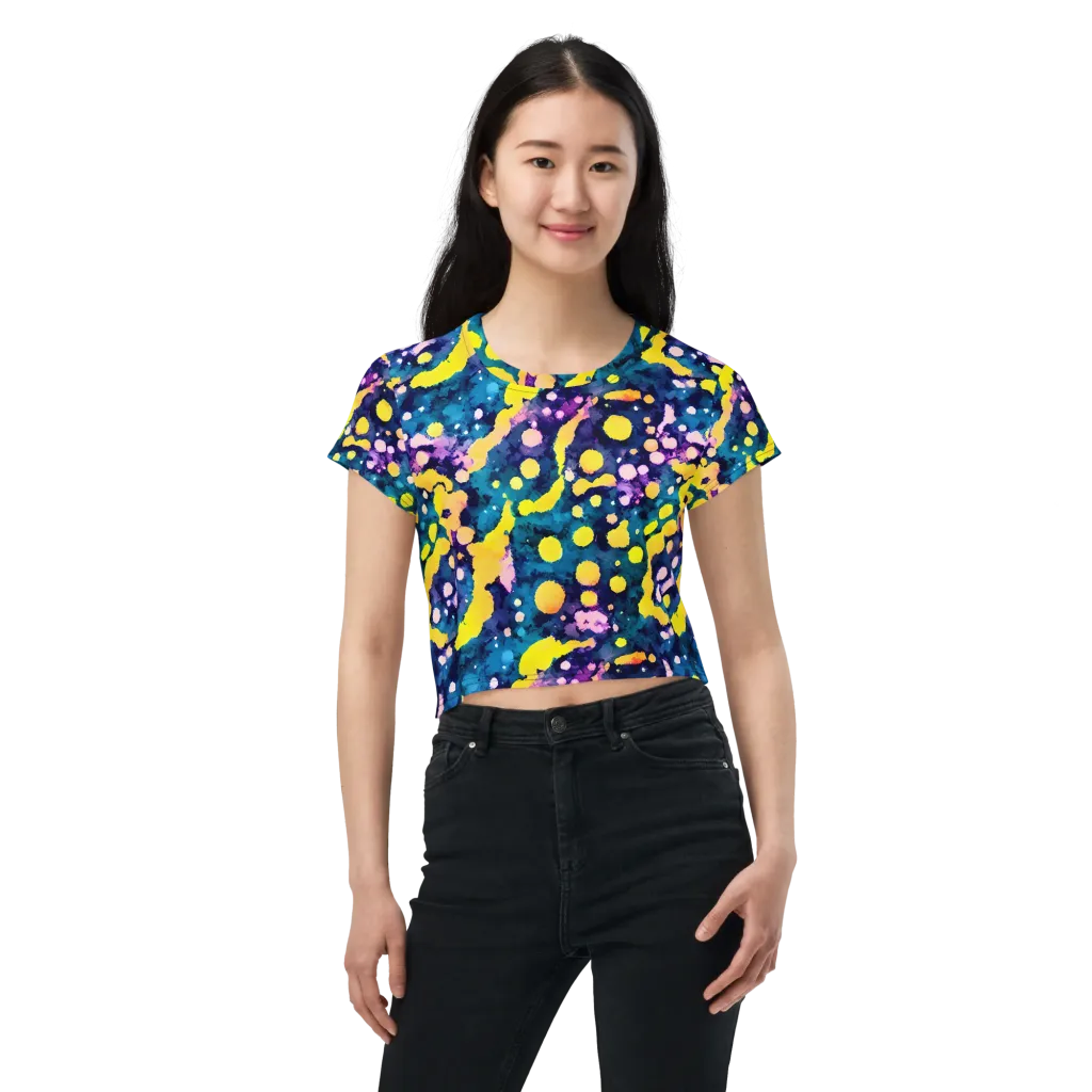 Ink Galaxy on Crop Tee — Front