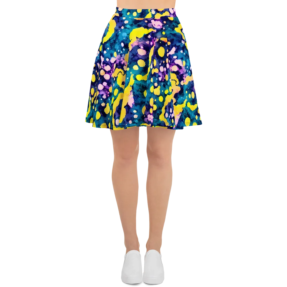 Ink Galaxy on Skater Skirt — Front