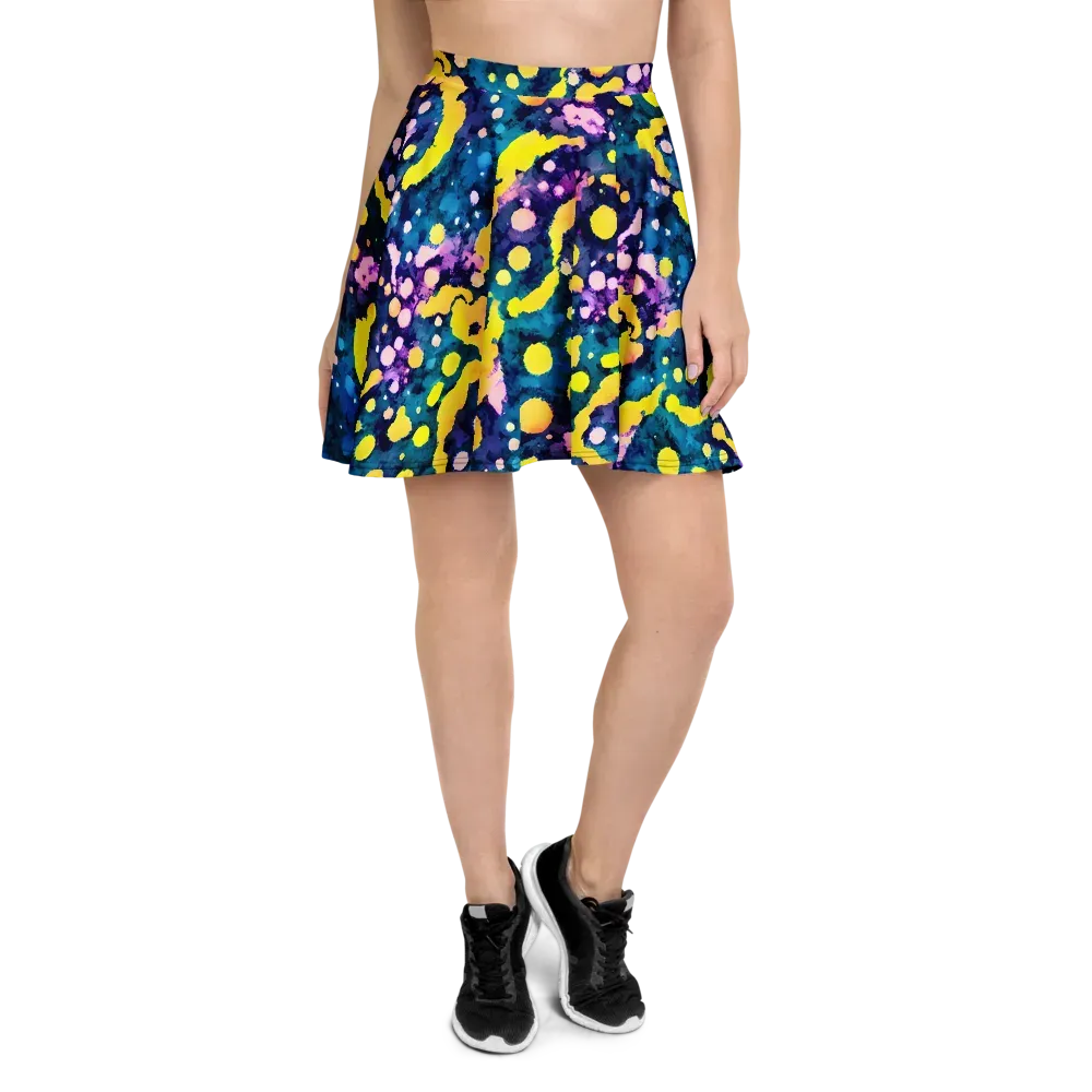 Ink Galaxy on Skater Skirt — Front