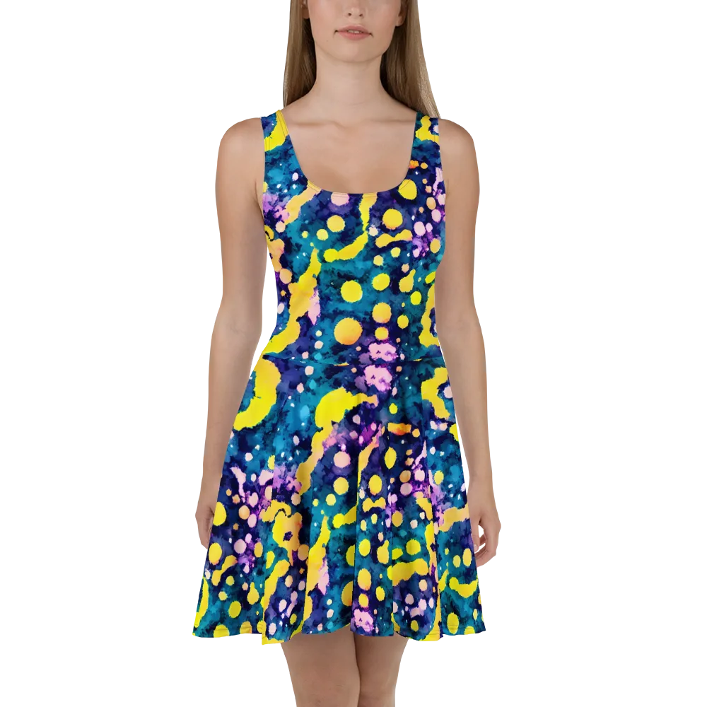 Ink Galaxy on Skater Dress — Front