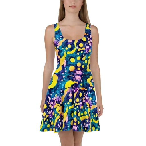 Ink Galaxy on a Skater Dress