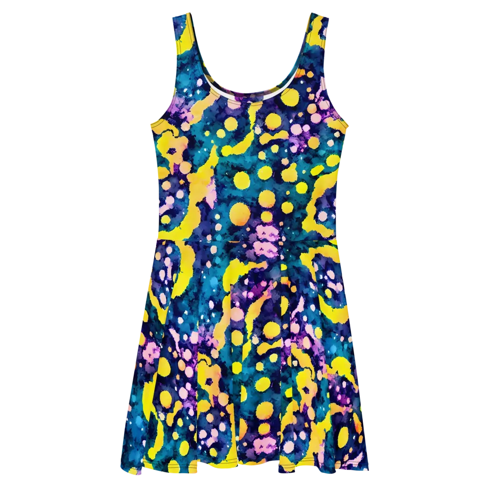 Ink Galaxy on Skater Dress — Front