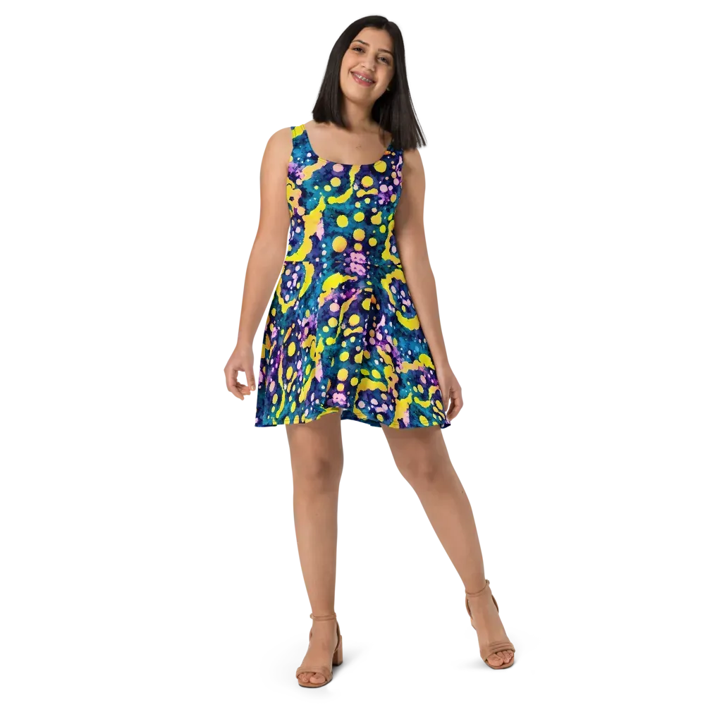Ink Galaxy on Skater Dress — Front