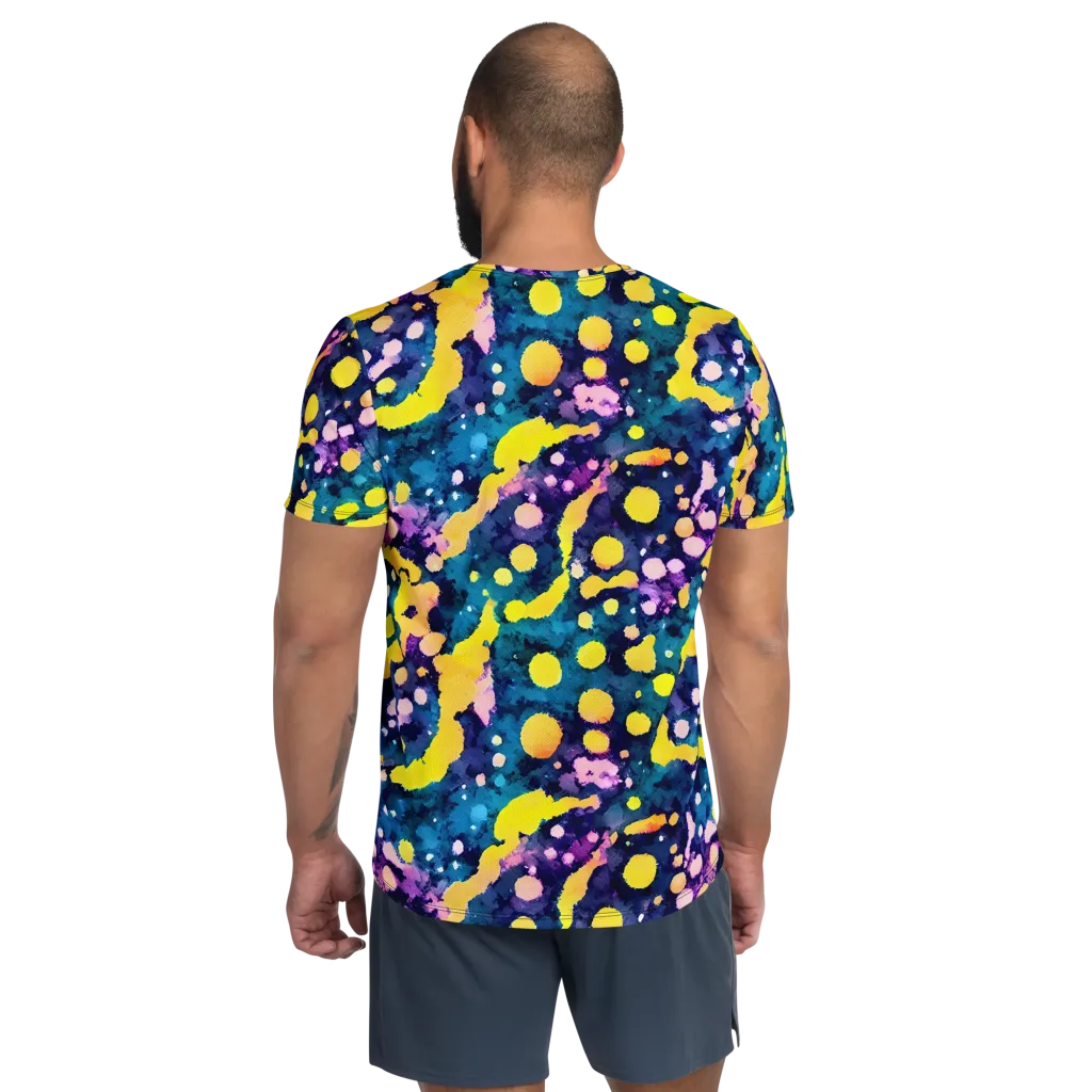 Ink Galaxy on Men's Athletic T-Shirt — Back