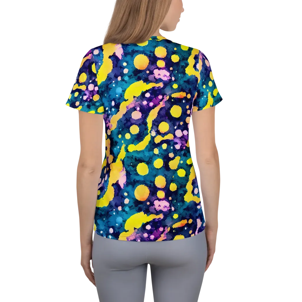 Ink Galaxy on Women's Athletic T-Shirt — Back