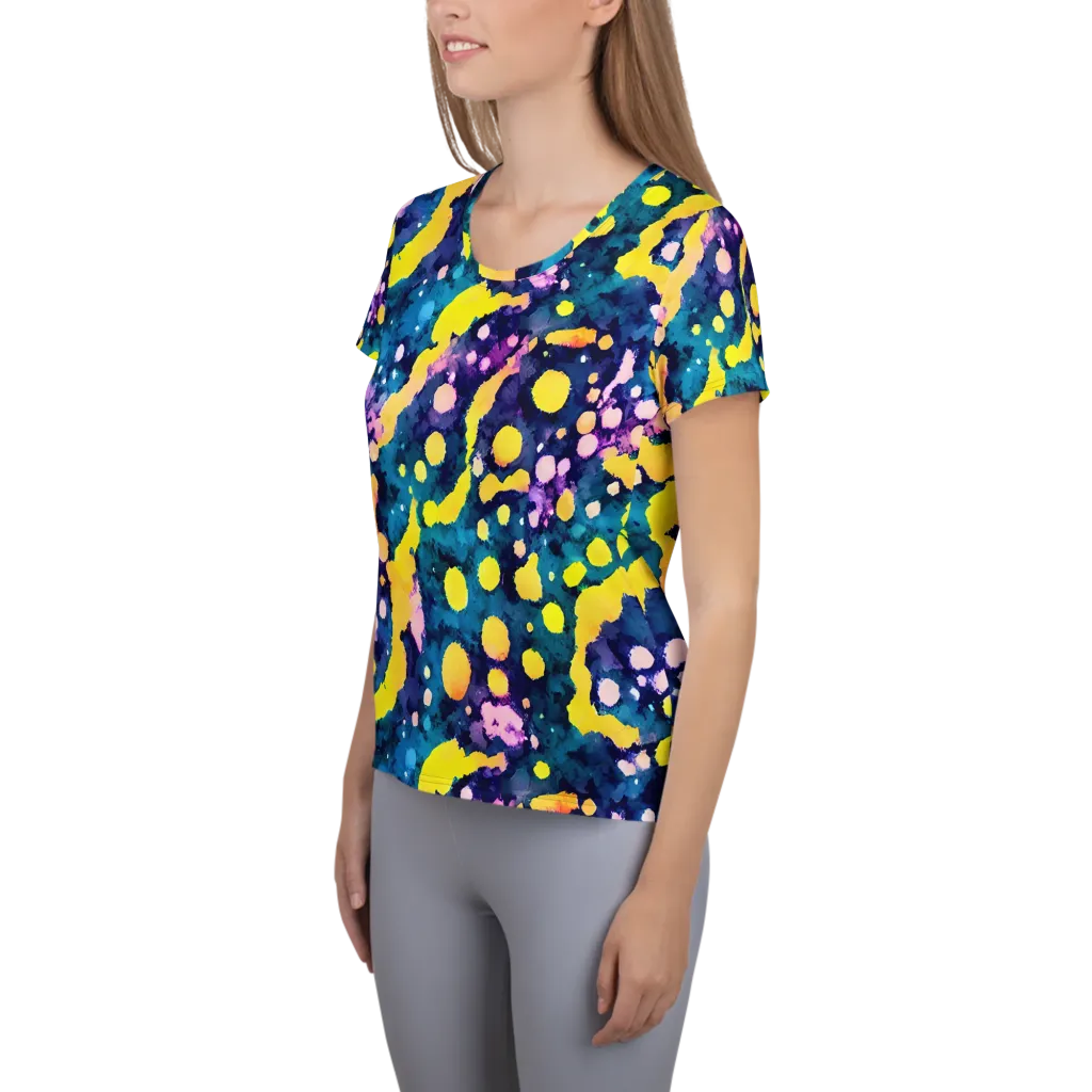 Ink Galaxy on Women's Athletic T-Shirt — Left