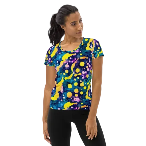 Ink Galaxy on a Women's Athletic T-Shirt