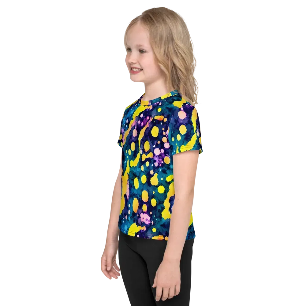 Ink Galaxy on Kids Crew Neck T-Shirt — Left