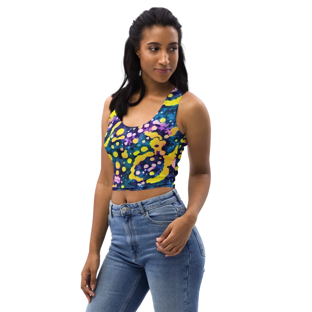 Ink Galaxy on Crop Top — Left Front