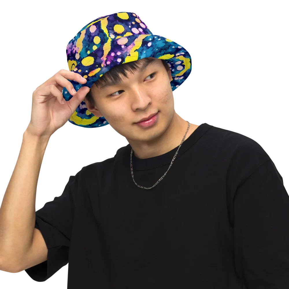 Ink Galaxy on Reversible Bucket Hat — Front Inside