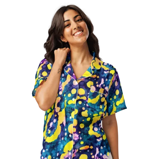 Ink Galaxy on a Women's Short Sleeve Pajama Top