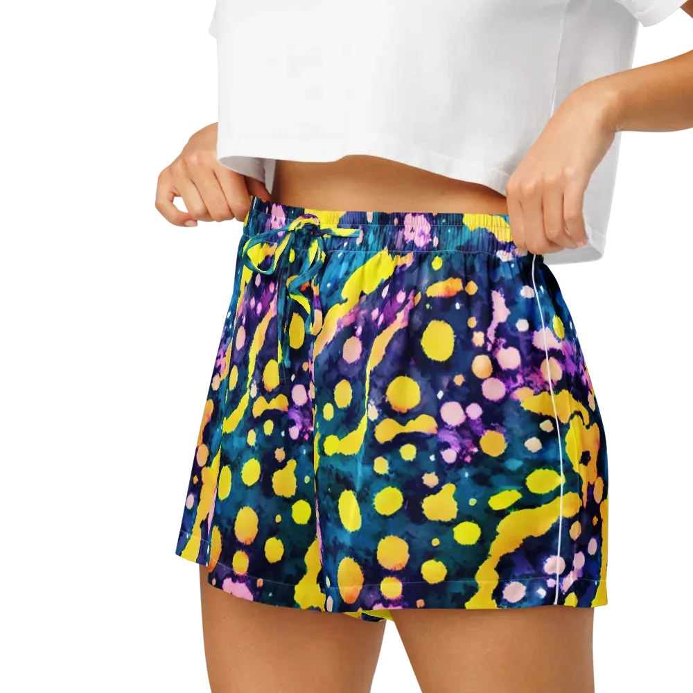 Ink Galaxy on Women's Pajama Shorts — Left