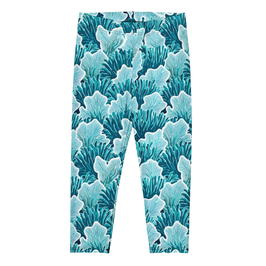 Azure Coral on Capri Leggings — Front
