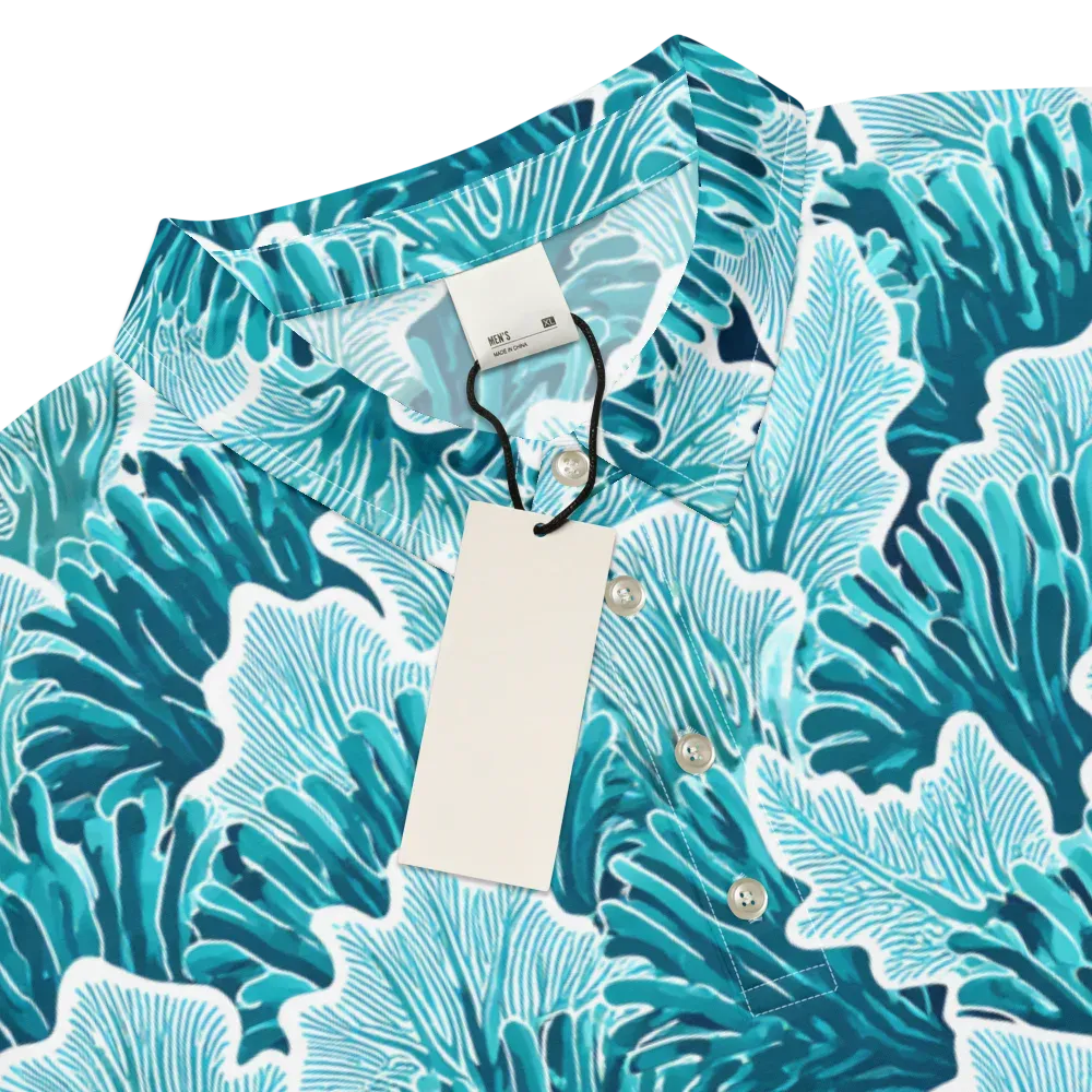 Azure Coral on Men's Slim Fit Polo Shirt — Product details