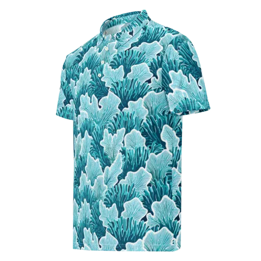 Azure Coral on a Men's Slim Fit Polo Shirt