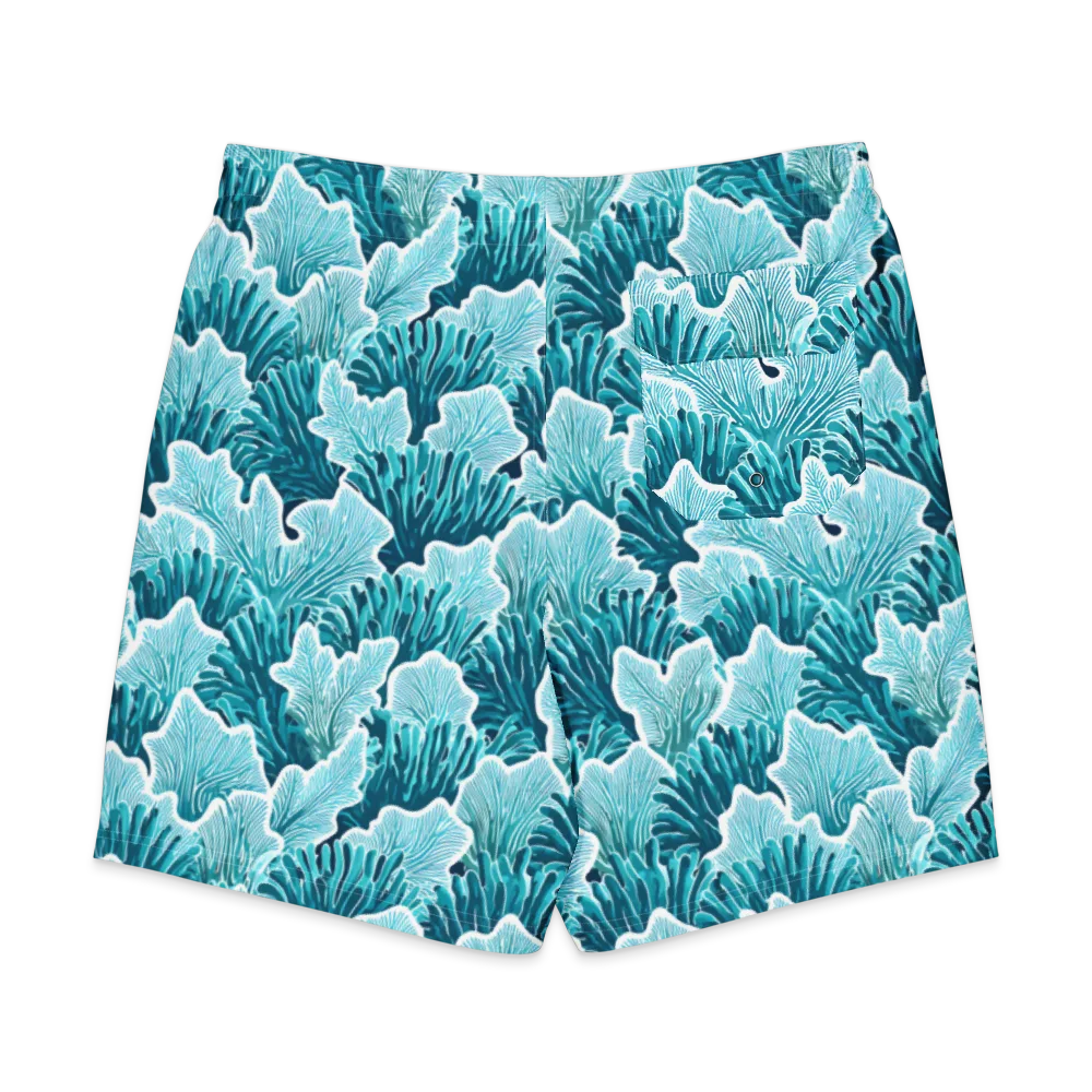 Azure Coral on Men's Board Shorts — Back