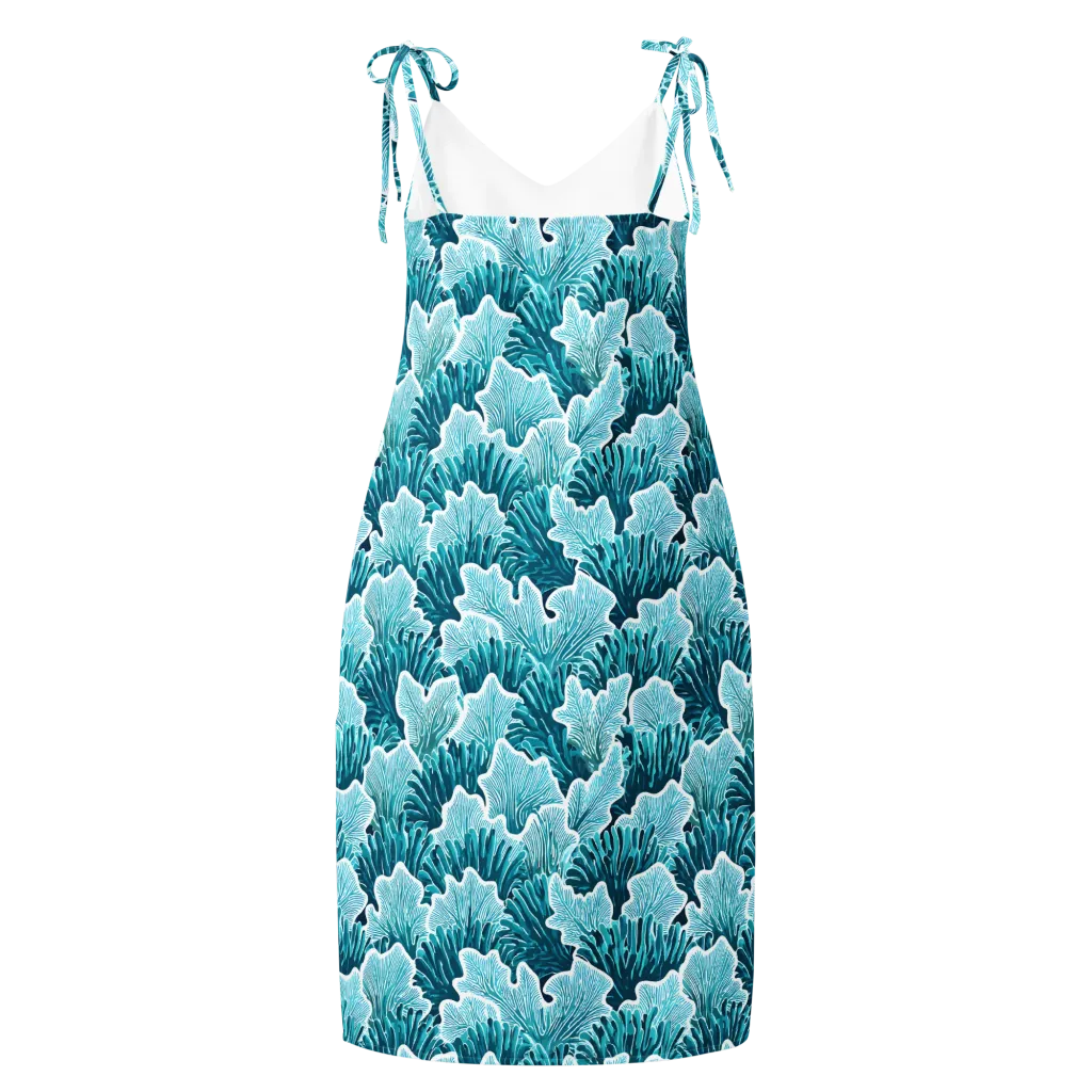 Azure Coral on Slip Dress — Back