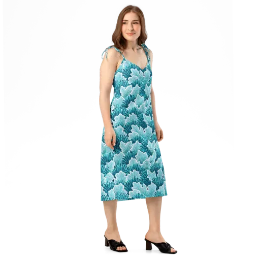 Azure Coral on a Slip Dress