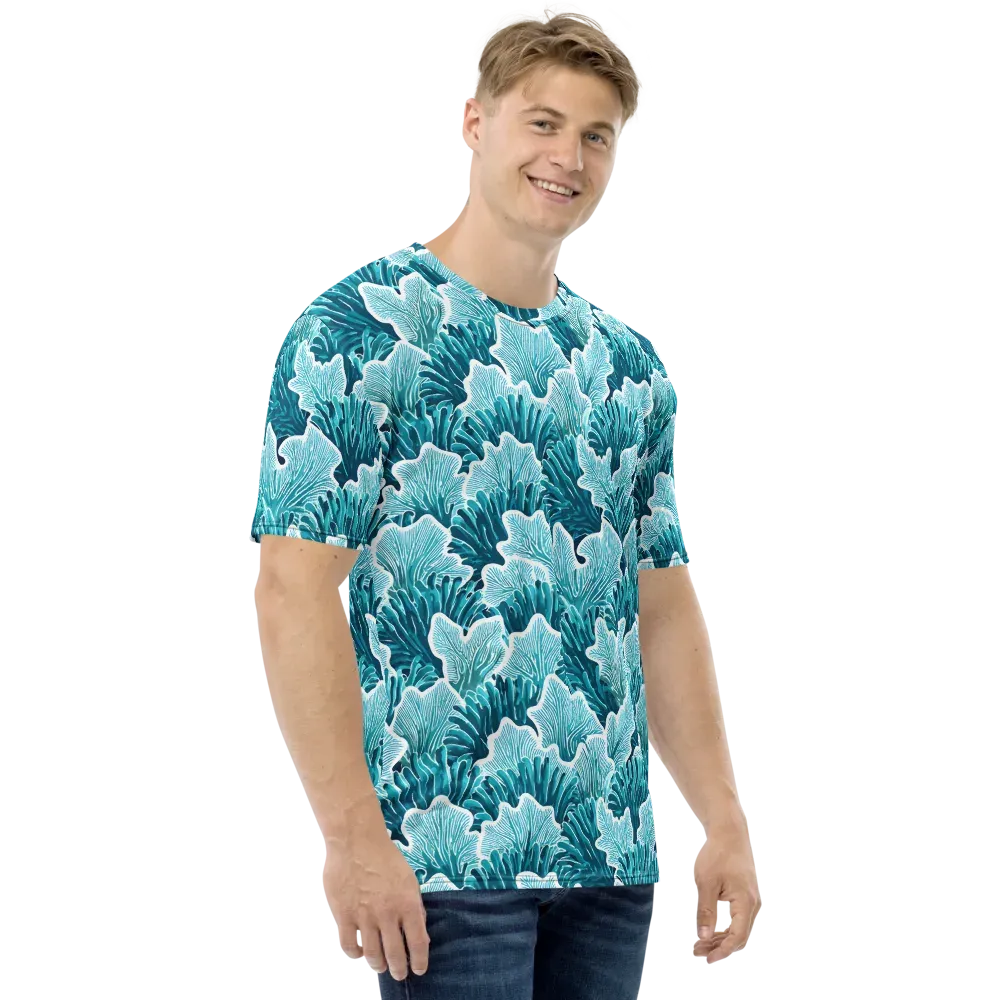 Azure Coral on Men's Crew Neck T-Shirt — Right