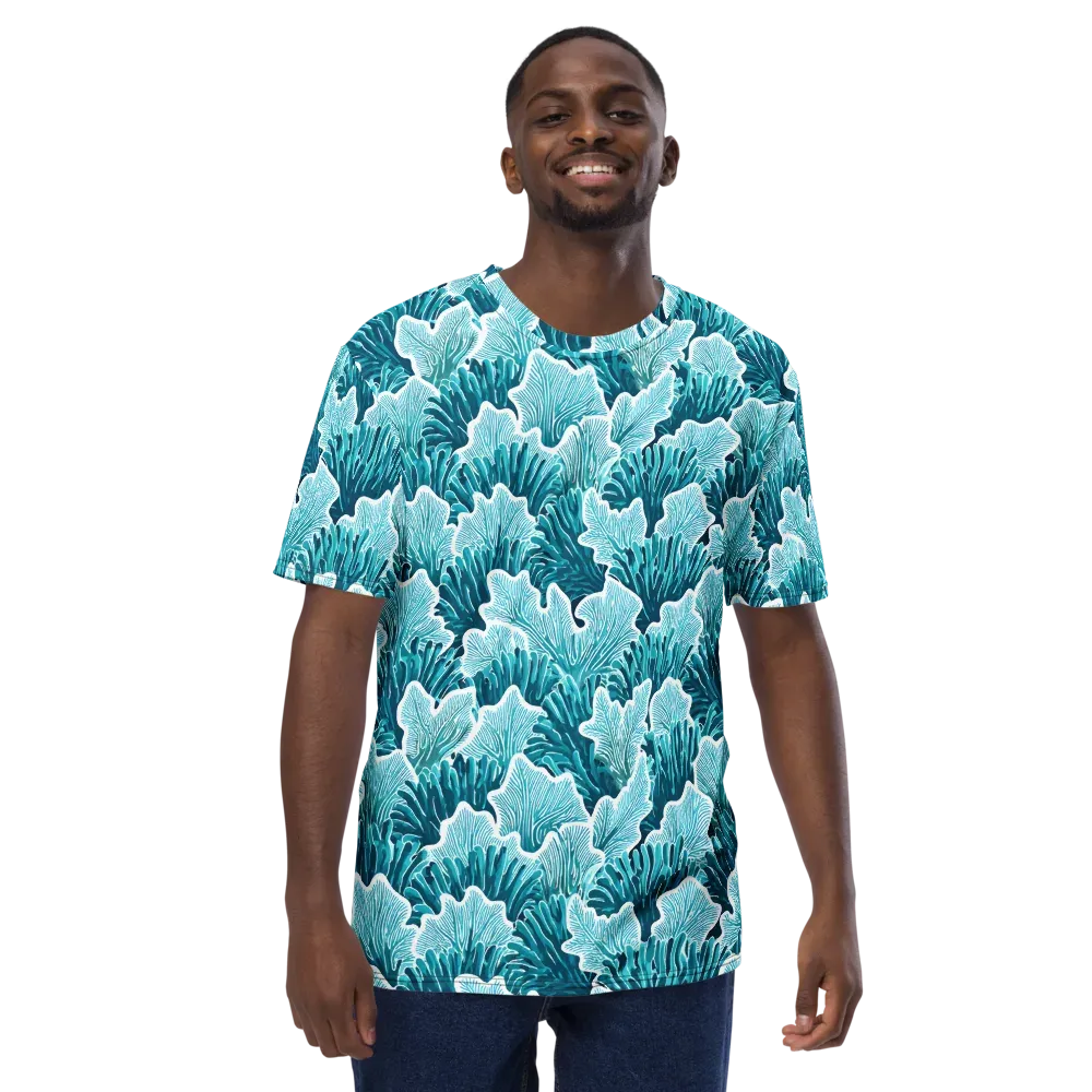 Azure Coral on Men's Crew Neck T-Shirt — Front