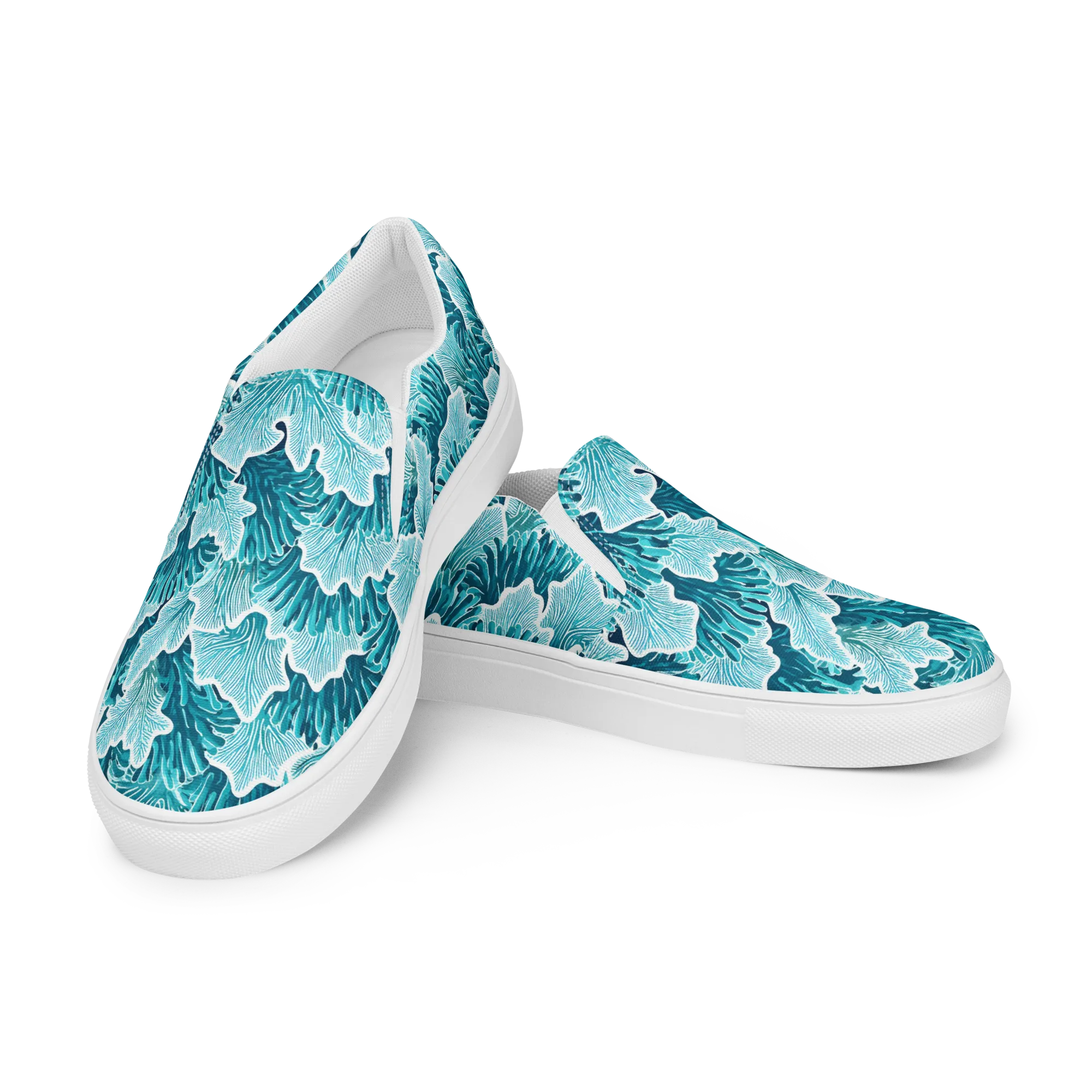 Azure Coral on Women's Slip-On Canvas Shoes — Left Front