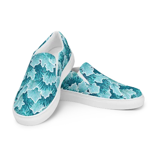 Azure Coral on a Women's Slip-On Canvas Shoes