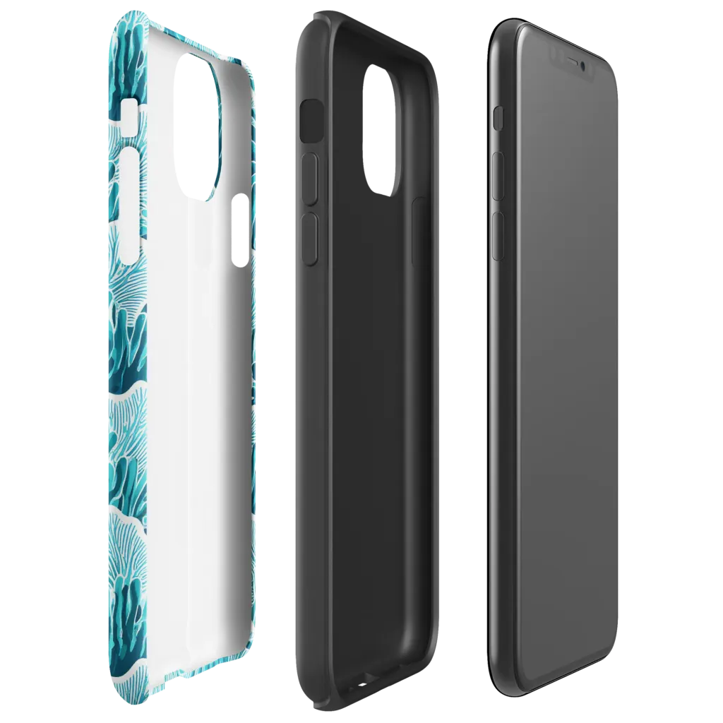 Azure Coral on Tough Case for iPhone® — Right