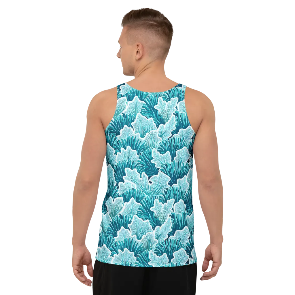 Azure Coral on Men's Tank Top — Back