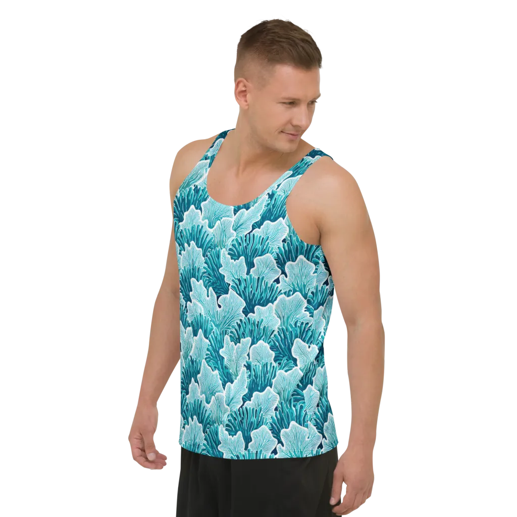 Azure Coral on Men's Tank Top — Left Front