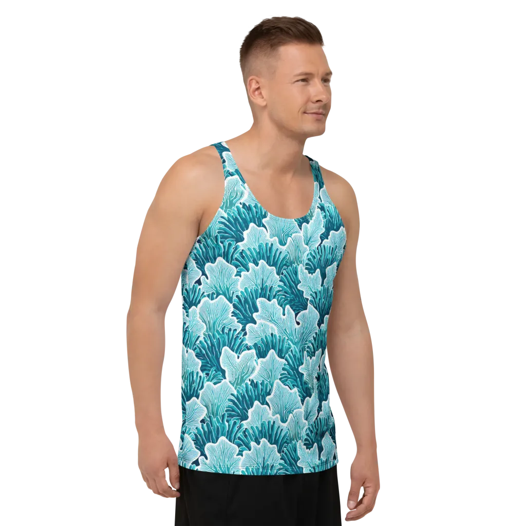 Azure Coral on Men's Tank Top — Right Front