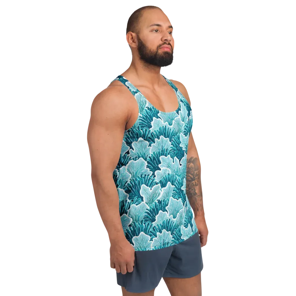 Azure Coral on Men's Tank Top — Right Front