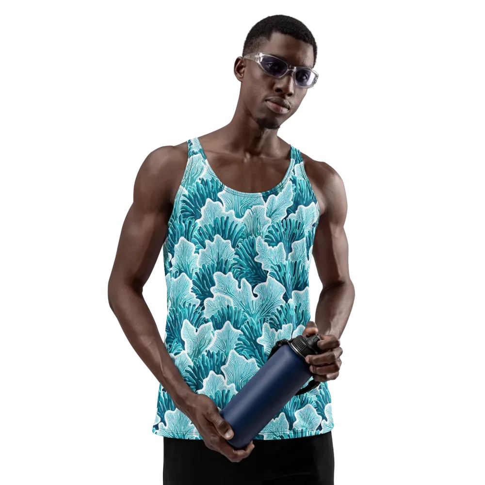 Azure Coral on Men's Tank Top — Front