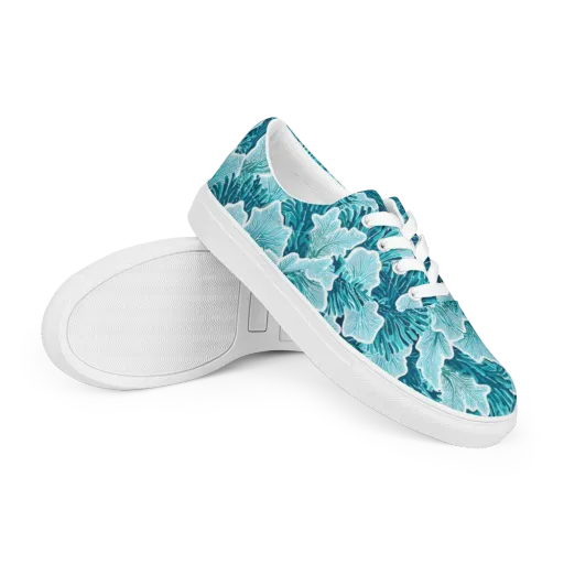 Azure Coral on a Men's Lace-Up Canvas Shoes