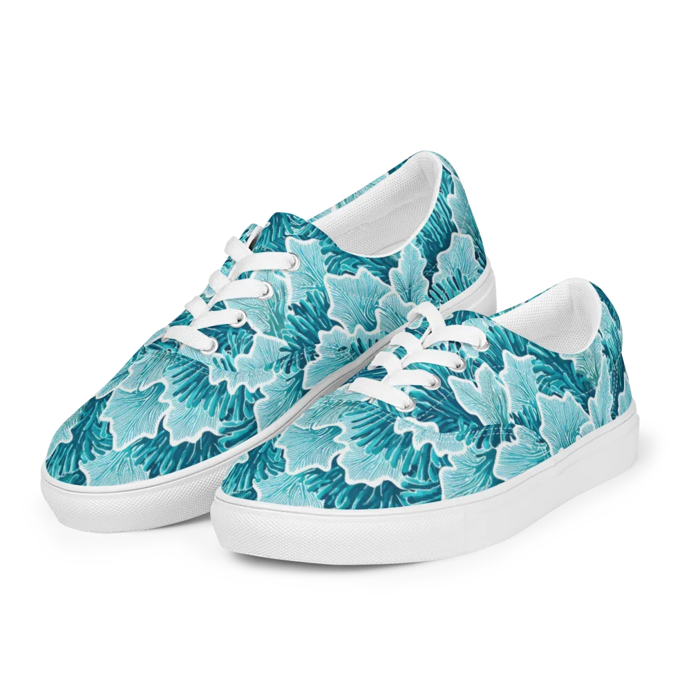 Azure Coral on Men's Lace-Up Canvas Shoes — Left Front