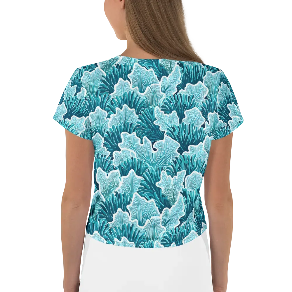 Azure Coral on Crop Tee — Back