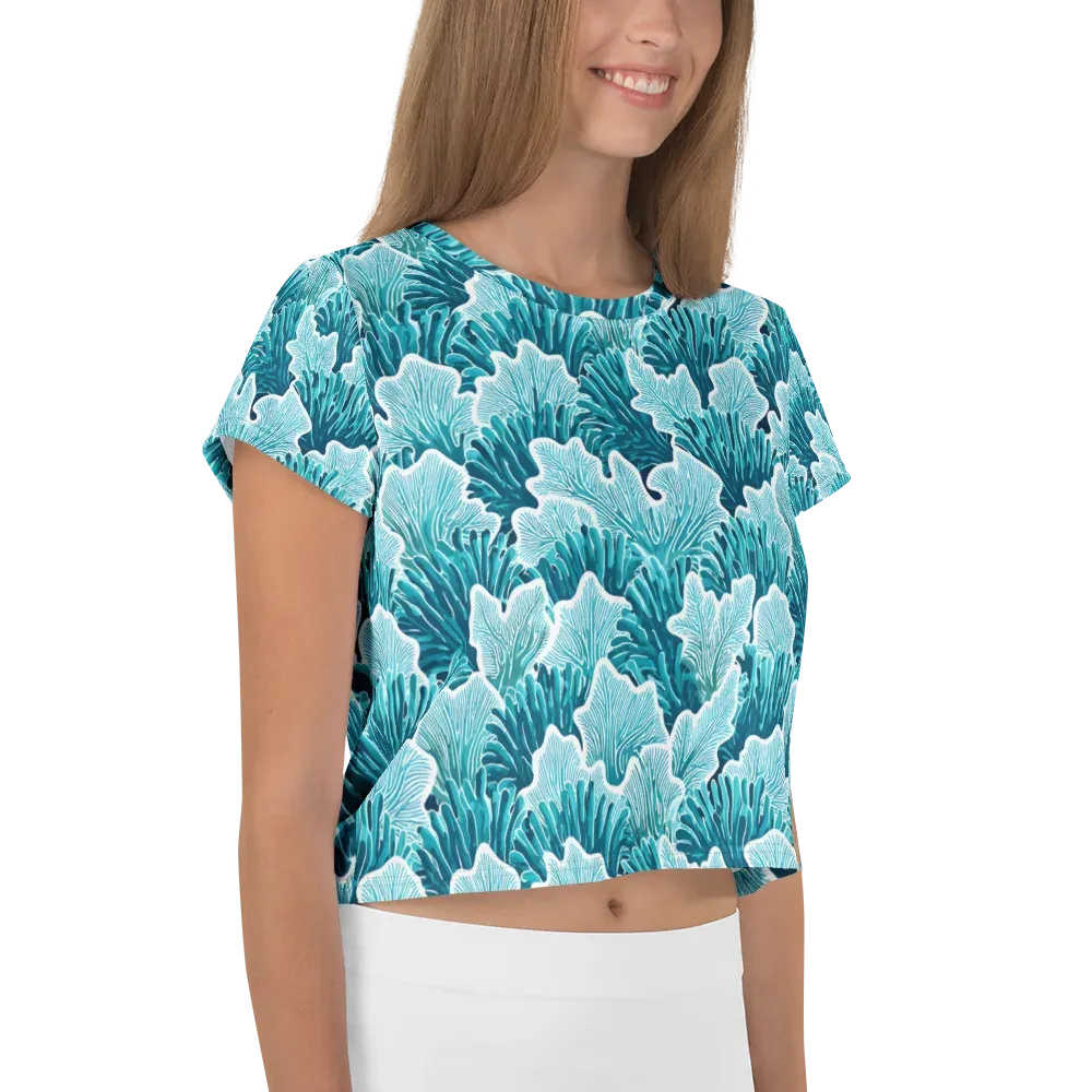 Azure Coral on Crop Tee — Right