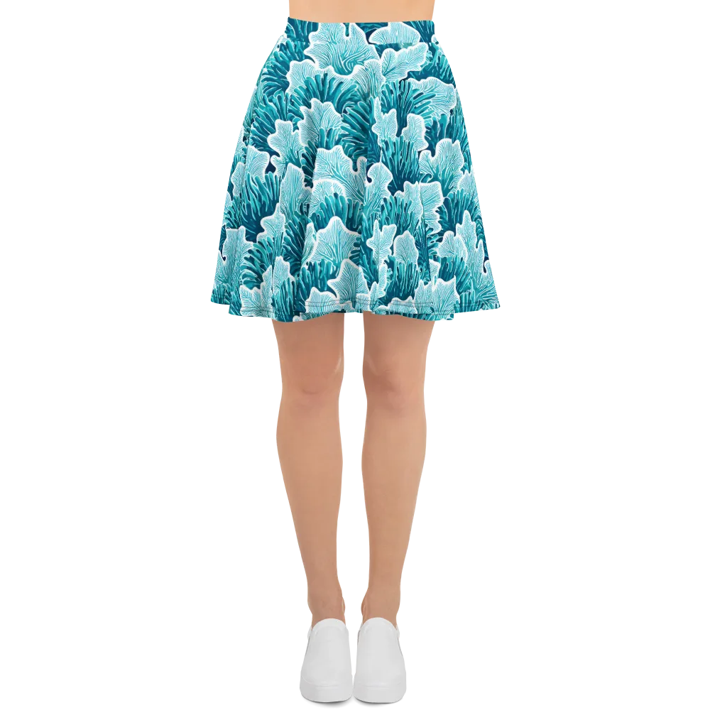 Azure Coral on Skater Skirt — Front