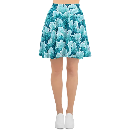 Azure Coral on a Skater Skirt