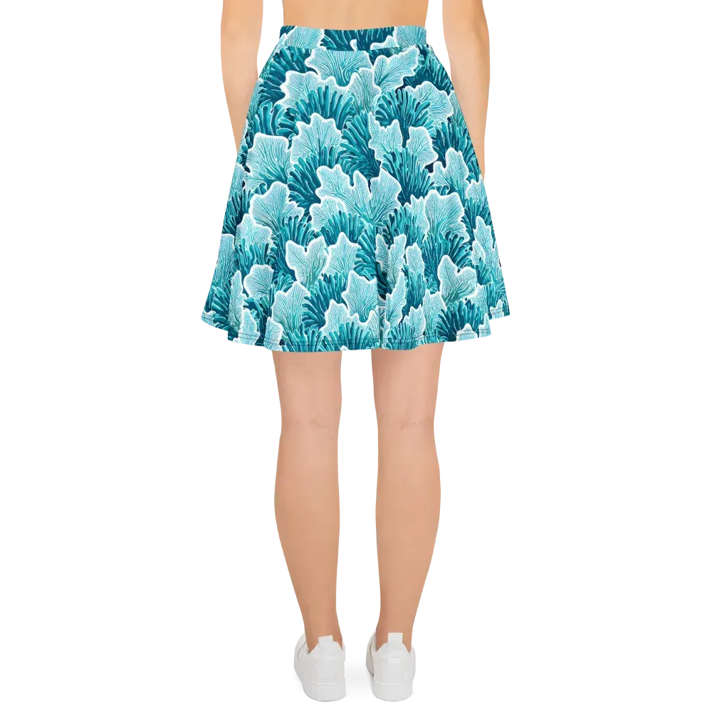 Azure Coral on Skater Skirt — Back