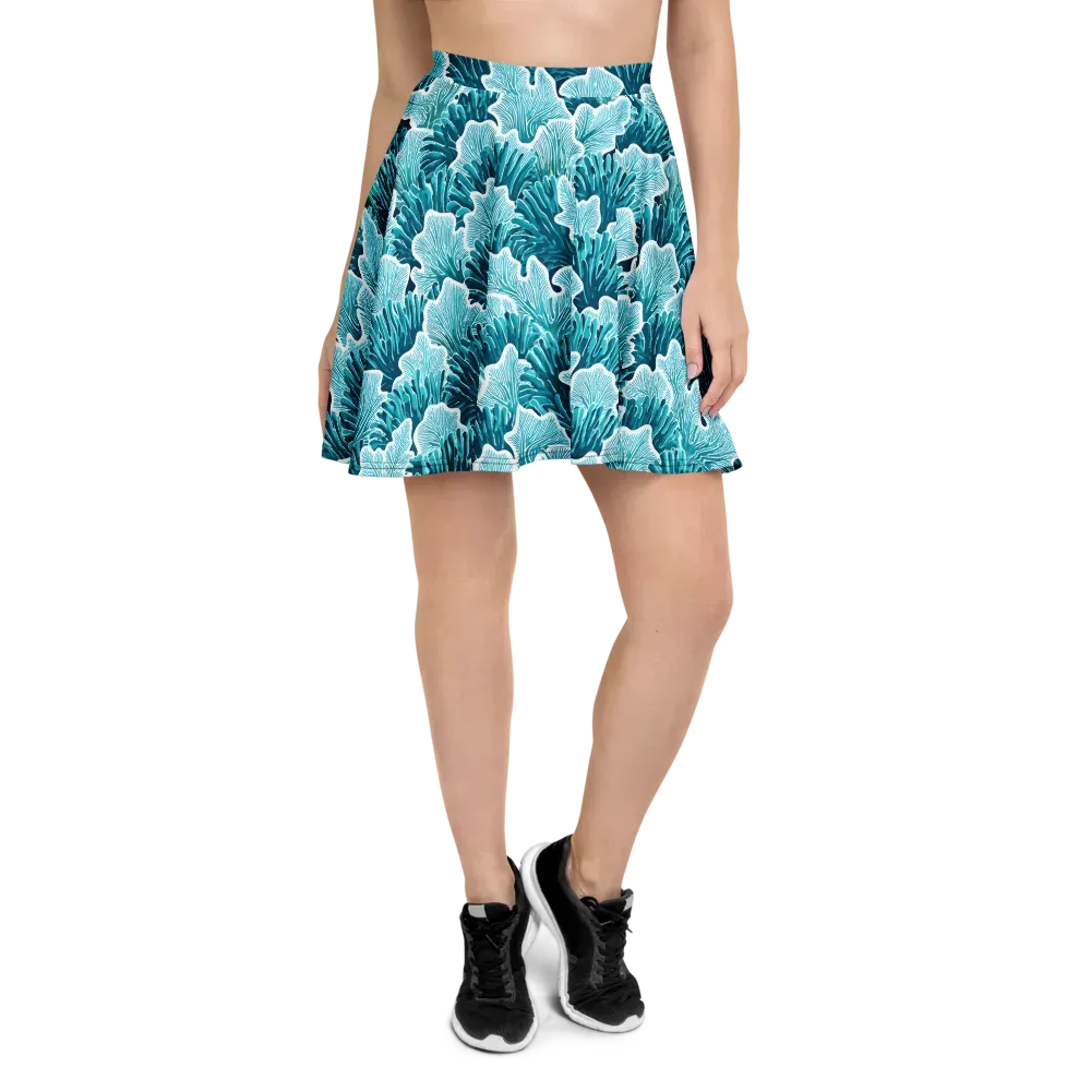 Azure Coral on Skater Skirt — Front